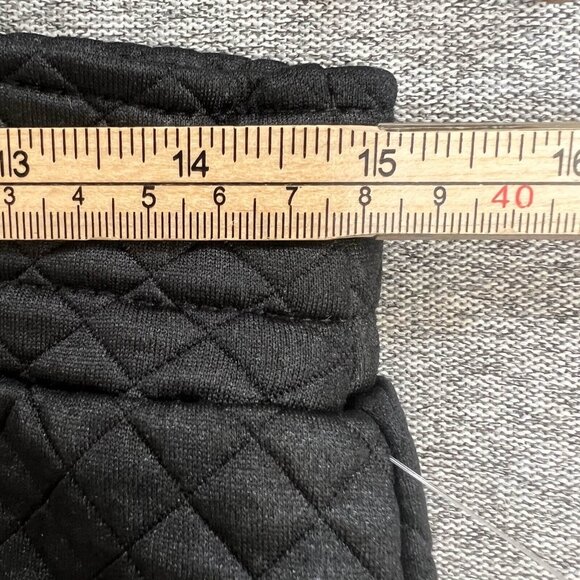 Fabletics Mini Skirt Women Size S Black Quilted Drawstring Straight Coated - Picture 10 of 13